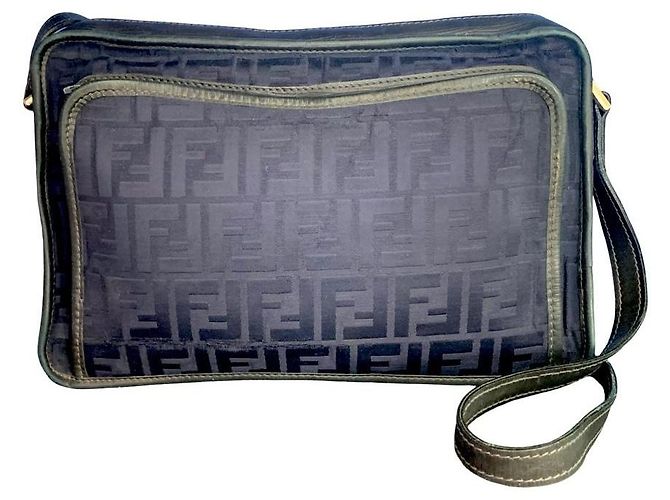 FENDI vintage sac Zucca Bleu