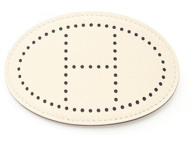 Grampo Hermès Evelyn Nata Branco Couro