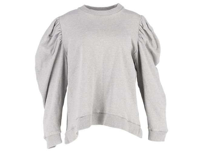 Marques Almeida Pullover mit gerafften Ärmeln aus grauer Baumwolle
