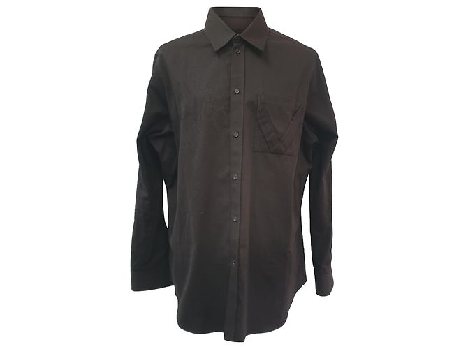Camicia Bottonata Bottega Veneta in Cotone Marrone Rosso