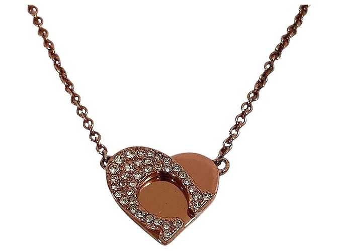 Collar de piedra con logo en forma de corazón Coach