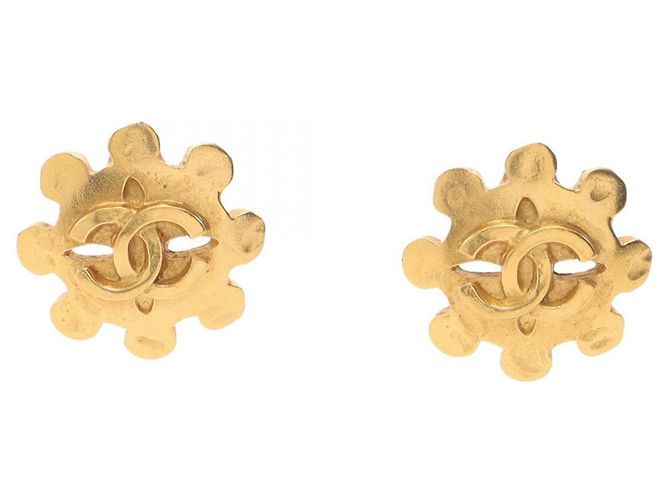 Orecchini a clip placcati in oro Chanel Coco Mark D'oro