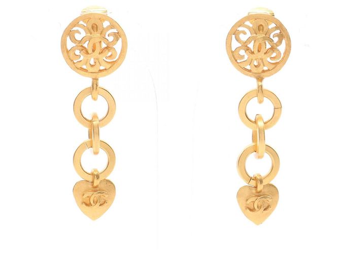 Orecchini a clip placcati in oro Chanel Coco Mark D'oro