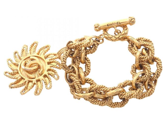 Pulseira charm em ouro dourado Chanel Coco Mark