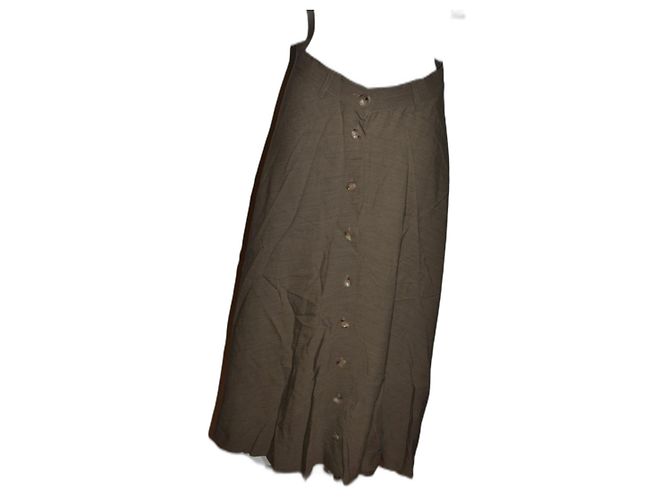 Falda maxi Max Mara caqui con botones