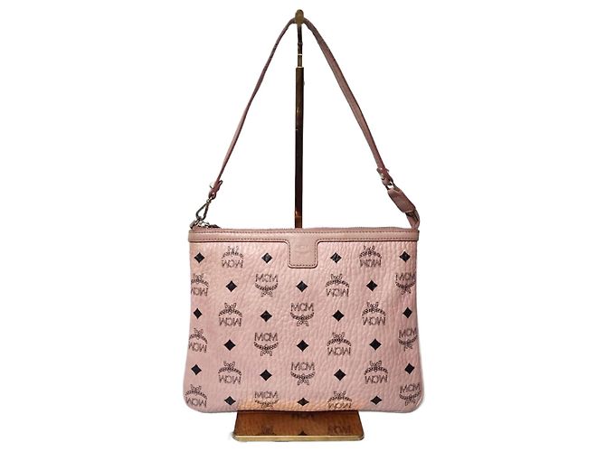 MCM Visetos Liz Shopper Pochette Rose Clair