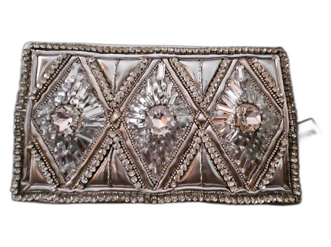 Clutch Balmain pour H&M in pelle argento Metallico Silver hardware