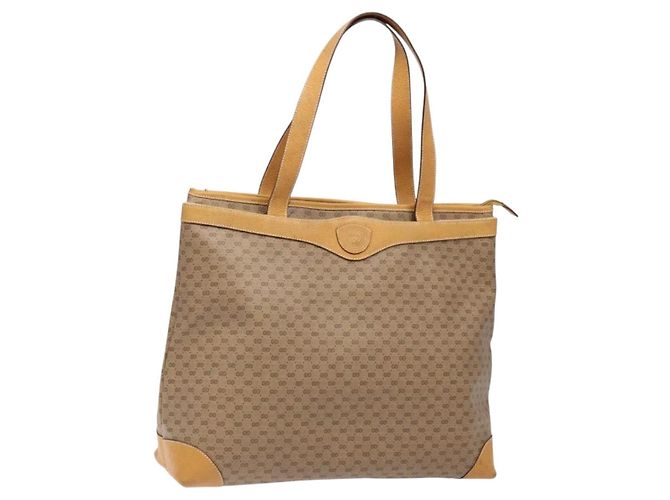 Gucci Bolsa tote Micro GG Supreme em PVC bege e dourado Auth ki5973
