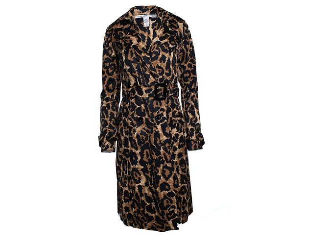 Autre Marque Trench coat de estampado de leopardo de Diane Von Furstenberg Castaño