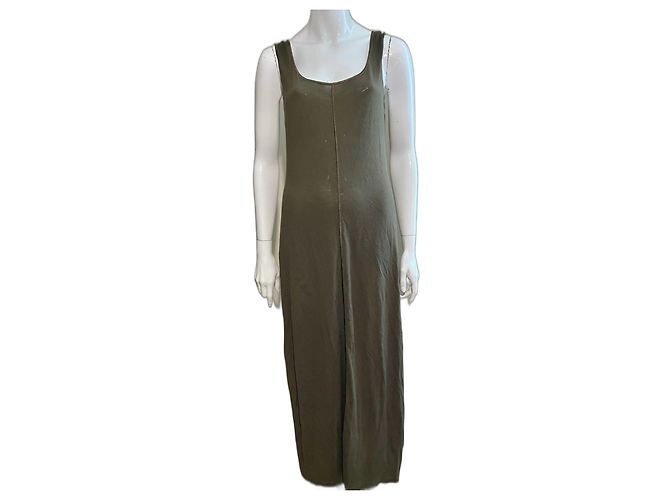 Vestido maxi verde oliva de viscose tricotada da La Perla