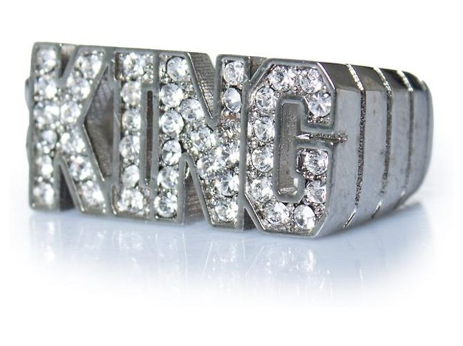 Anel KING de prata com strass da Dolce & Gabbana