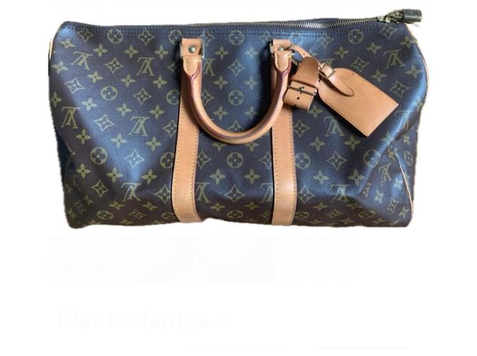 Bolsa de viagem Keepall 45 da Louis Vuitton Castanho escuro
