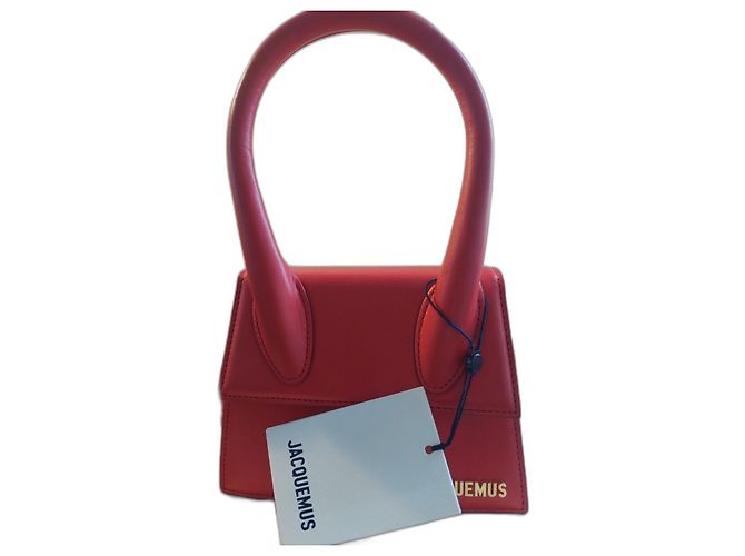 Jacquemus Chiquito Medium Red Leather Handbag