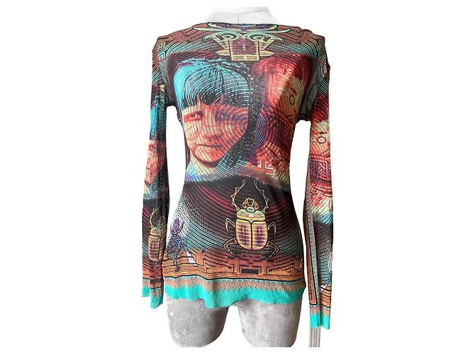 Jean Paul Gaultier Top de Malla Colección Egipcia Multicolor