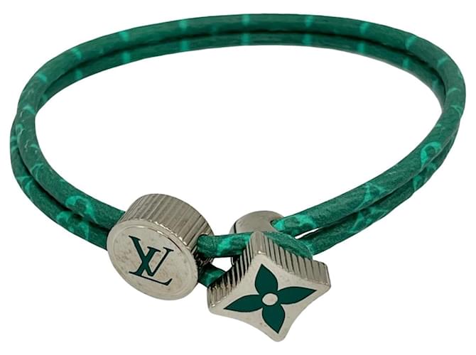 Louis Vuitton Catch It Leather Bracelet Green  ref.2497704