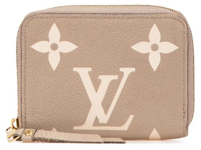 Louis Vuitton Monogram Empreinte Zippy Coin Purse Beige Leather  ref.2497940