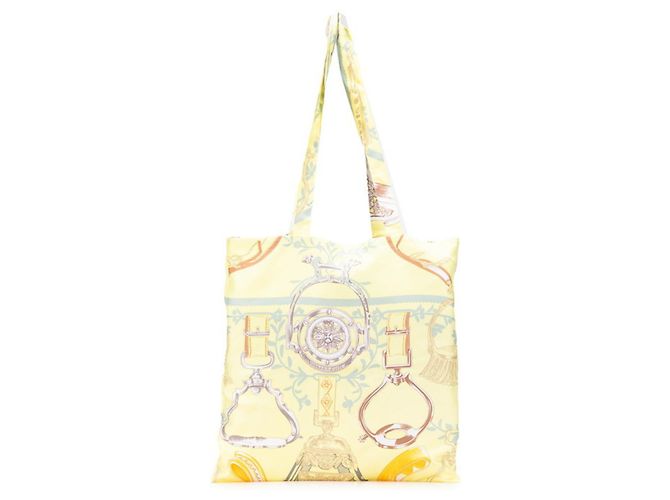 Silk In Borsa Tote ETRIERS in staffe e imbracature Petit H di Hermès Multicolore Giallo