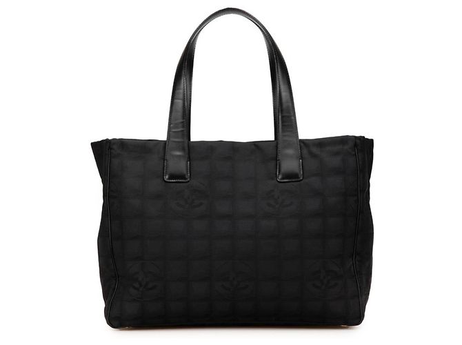 Chanel New Travel Line MM Coco Mark Tote Bag Black