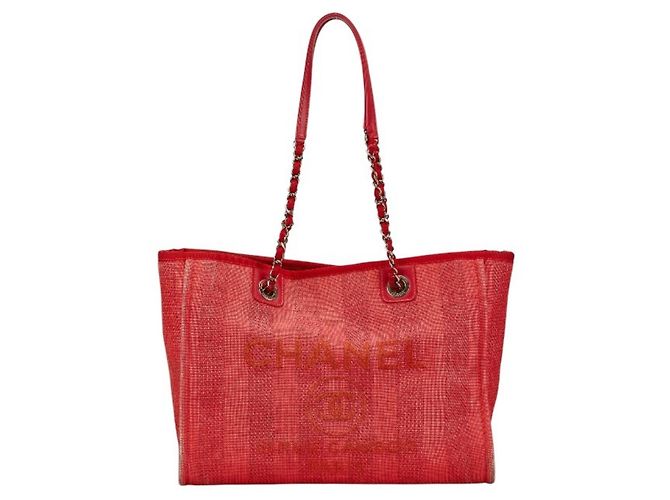 Chanel Deauville Tote MM Coco Mark Chain Bag