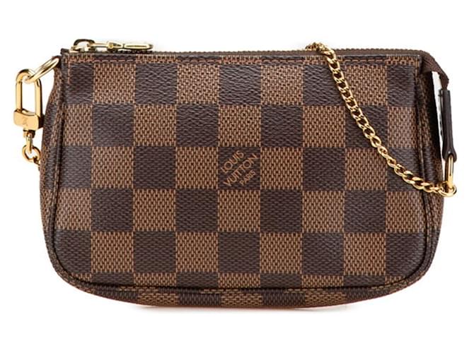 Pochete Acessório Mini Damier Louis Vuitton Marrom Couro Plástico  ref.2498026