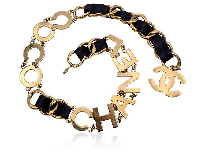 Cinturón de metal vintage Chanel Dorado Metálico