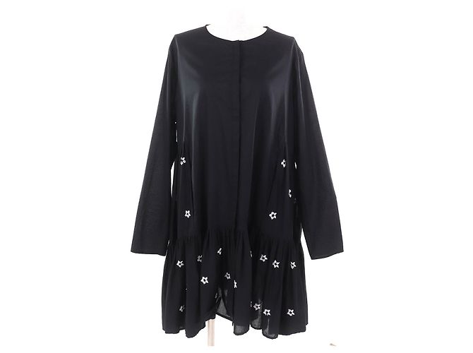 Autre Marque Vestido de contas de flores Merlette Preto