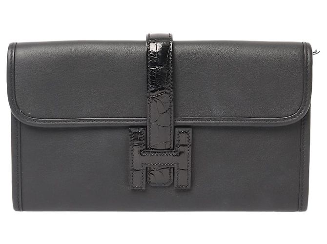Hermès Schwarze Jige Clutch-Tasche
