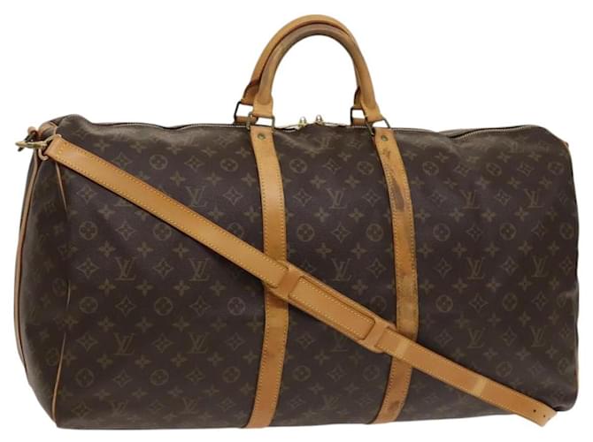 Louis Vuitton Keepall Bandouliere Bag Monogram Canvas 60 Brown Cloth  ref.2498673