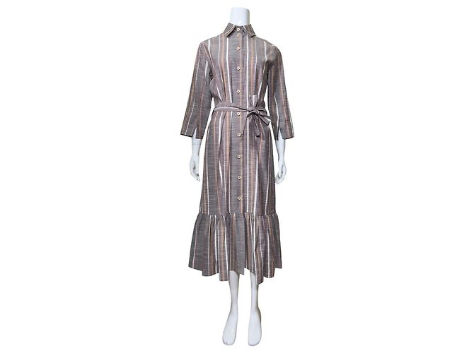 Autre Marque Vestido de linho listrado Britt Sisseck Multicor