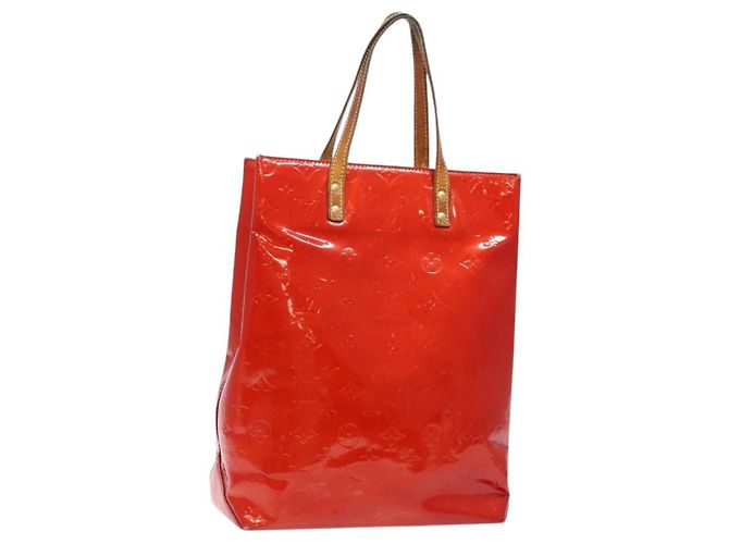 LOUIS VUITTON Monogram Vernis Reade MM Bolso de Mano Rojo M91086 LV Auth bs28811 Roja