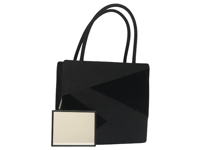 Autre Marque BOTTEGA VENETA Sac à main Velours Noir Argent Auth SW1491 Argenté