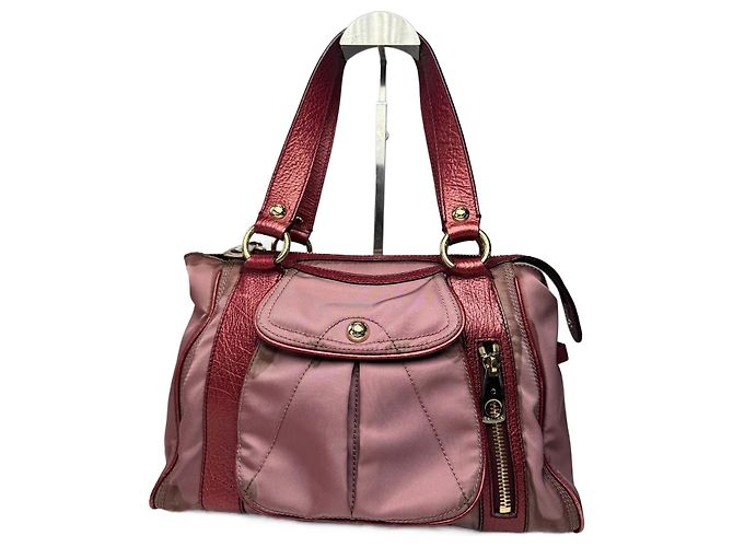 Céline Vintage Celine Polyester-Leder Tasche lila
