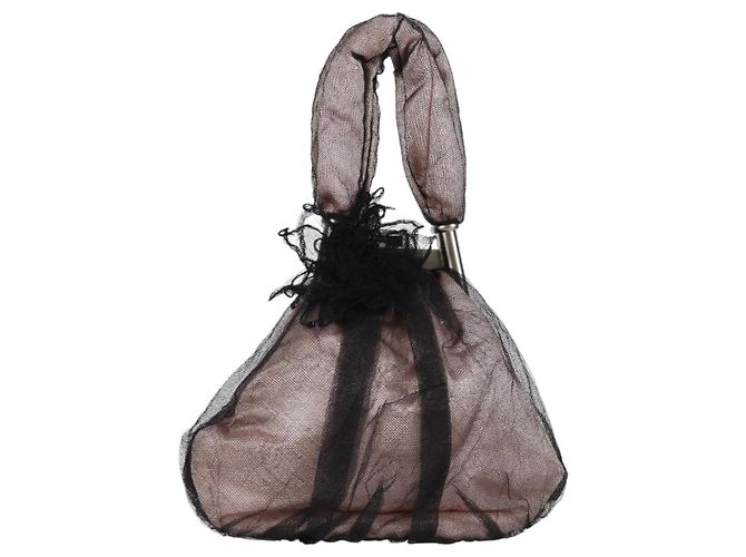 Borsa a secchiello con coulisse Chanel in tela patchwork a zigzag piccola Rosa