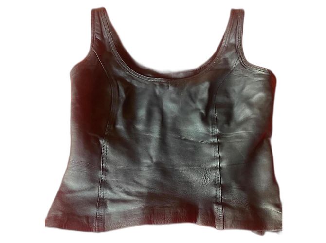 Loewe Lammleder Oberteil Schwarz