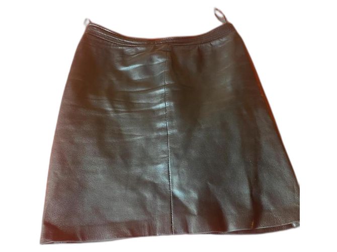 Loewe Minirock aus Lammleder Schwarz