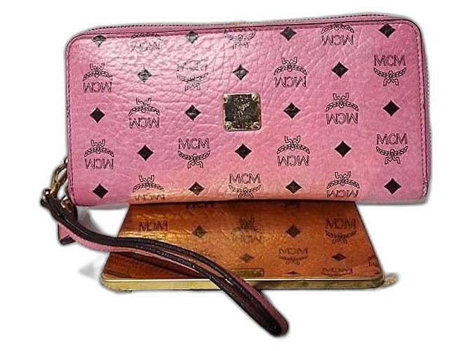 Cartera con cremallera MCM Visetos Rosa