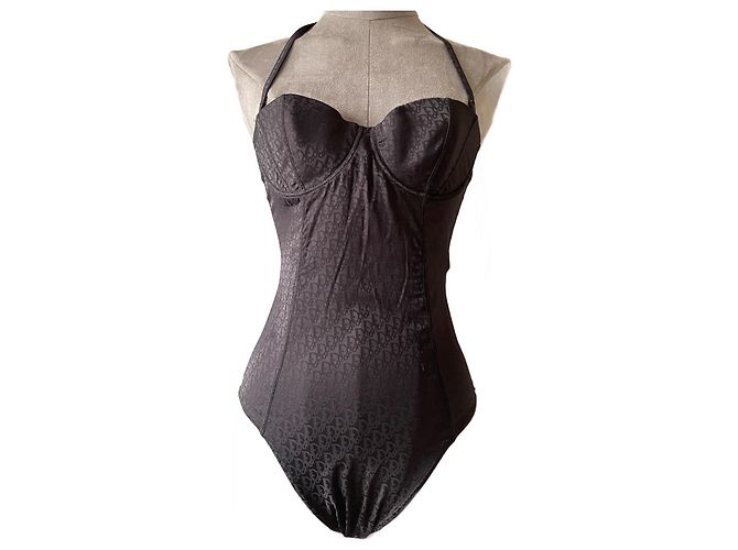 Dior Badeanzug Monogramm Oblique Trotter Schwarz