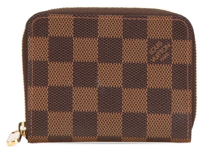 Louis Vuitton Damier Zippy Coin Purse Brown Plastic  ref.2499857