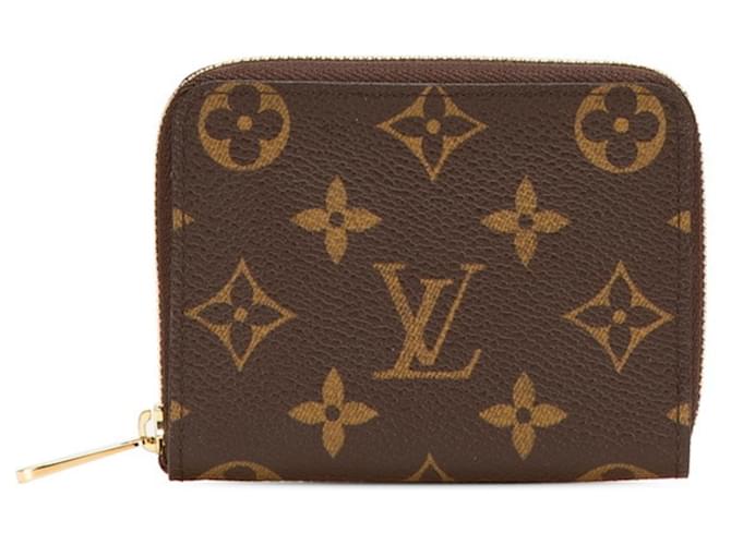 Louis Vuitton Monogram Zippy Coin Purse Brown Leather Plastic  ref.2499859