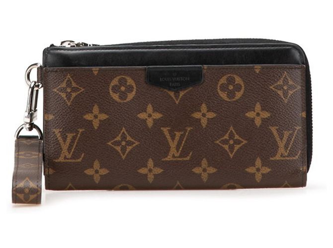 Louis Vuitton Monogram Macassar Zippy Dragonne Wallet Brown Black