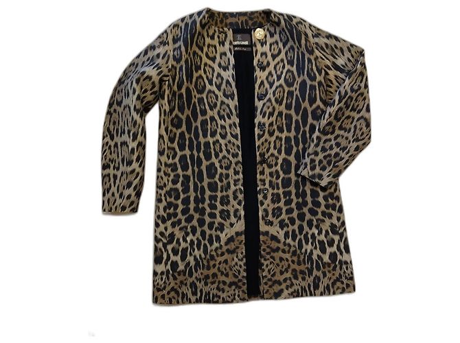 Abrigo Roberto Cavalli Estampado Leopardo Viscosa Estampado de leopardo