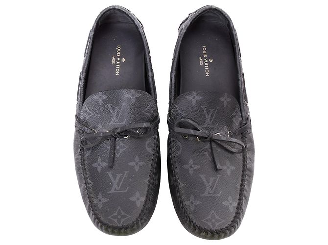 Louis Vuitton grey monogram mocassins