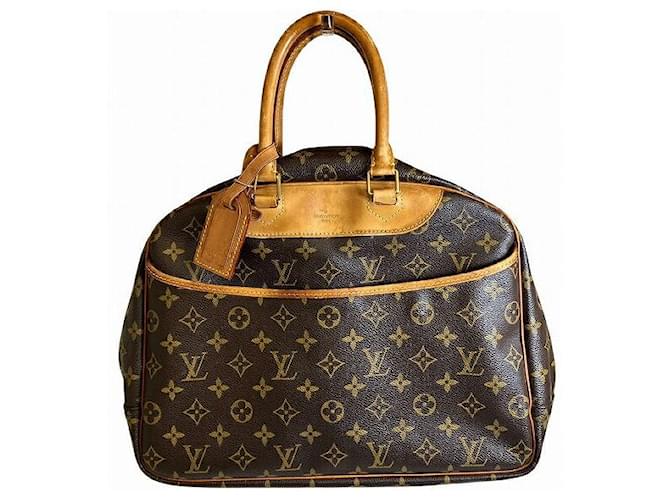 Louis Vuitton Deauville Monogram Handbag Brown Cloth  ref.2500528