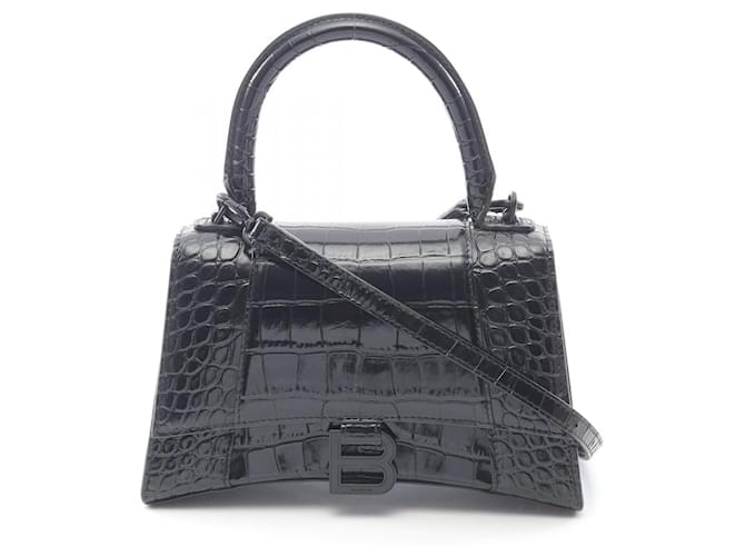 Everyday Balenciaga Hourglass Small Handbag Black Leather  ref.2501083