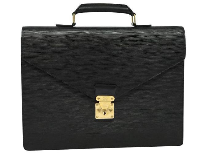 Sac à main Serviette Ambassadeur Louis Vuitton en cuir Epi Noir