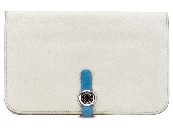 Hermès Hermes Dogon Duo GM Long Wallet Blue Grey