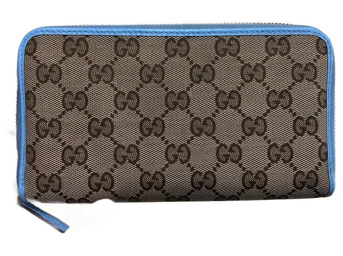 Dionysus Gucci Long Zip Wallet Blue Exotic Leather