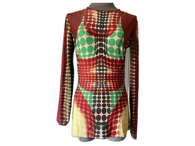 Jean Paul Gaultier Top de punto Cyber Dots Multicolor