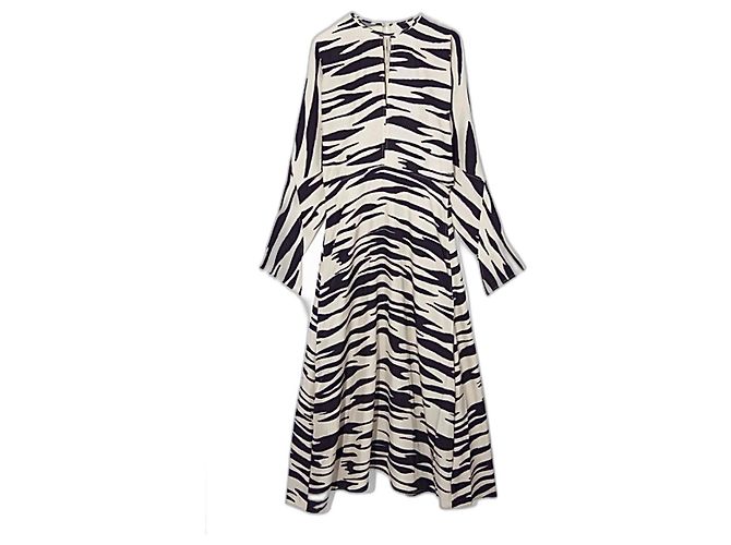 Vestido midi Cos preto e ecru em viscose Fora de branco