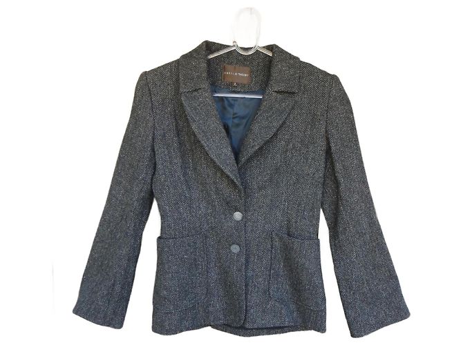 Isabel Marant Jacke aus Harris Tweed Dunkelgrau Anthrazitgrau